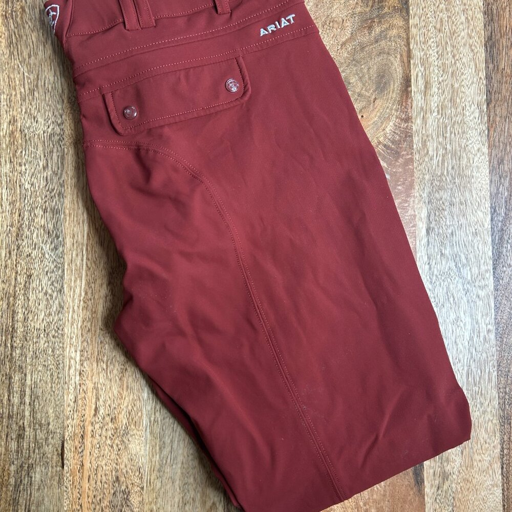 Ariat PRO Series Tri Factor Grip Knee Patch Breech- Rust Breeches -Women size 32